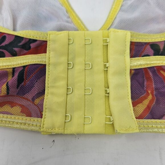 KILO BRAVA Semi Sheer Bralette Multicolor Triangle Cups Medium Adjustable Straps - Picture 3 of 6